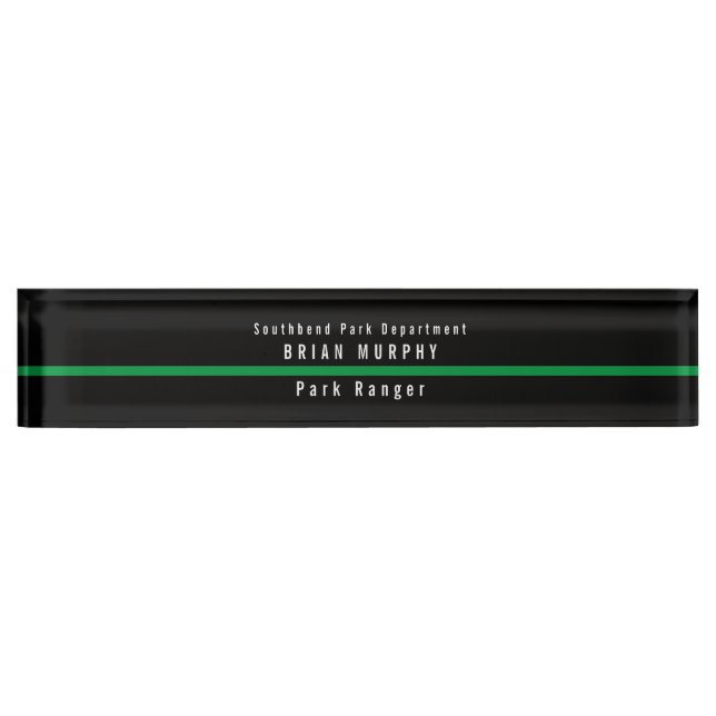 Thin Green Line Military Modern Monogram Nameplate (Front)