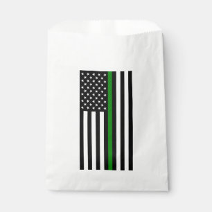 Thin Green Line Military & Veterans American Flag Favour Bags