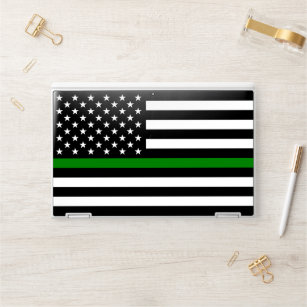 Thin Green Line Military & Veterans American Flag HP Laptop Skin