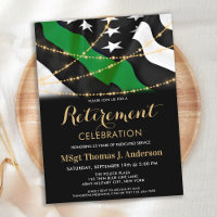 Thin Green Line Patriotic Army Military Retirement