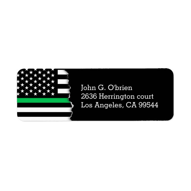 Thin Green Line Style American Flag (Front)