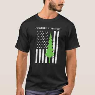 Thin Green Line Usa American Flag T-Shirt