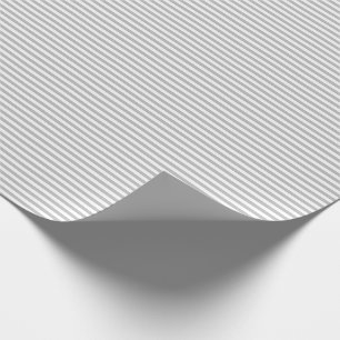 Thin Grey and White Stripes Wrapping Paper