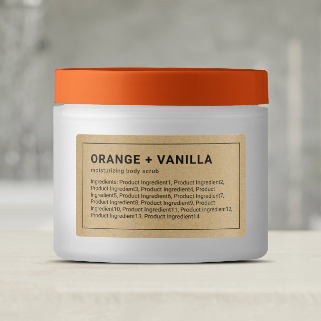 Thin Grey Border Kraft Ingredients Product Label (Creator Uploaded)