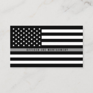 Thin Grey Line American Flag Professional Business Card