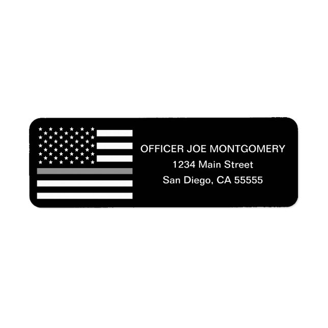 Thin Grey Line American Flag Return Address (Front)