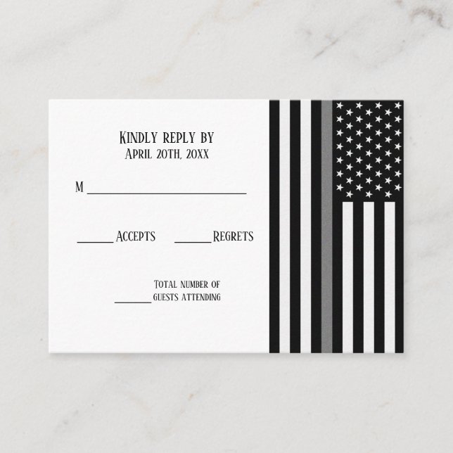 Thin Grey Line Flag Enclosure Card (Front)