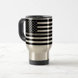 Thin Grey Line Flag Monogram Large Travel Mug