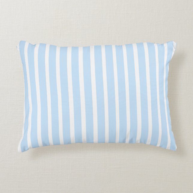 Thin Light Blue Stripes Decorative Cushion (Front)