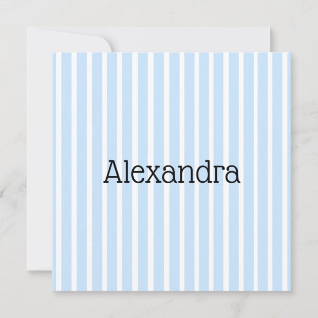 Thin Light Blue Stripes Invitation (Front)