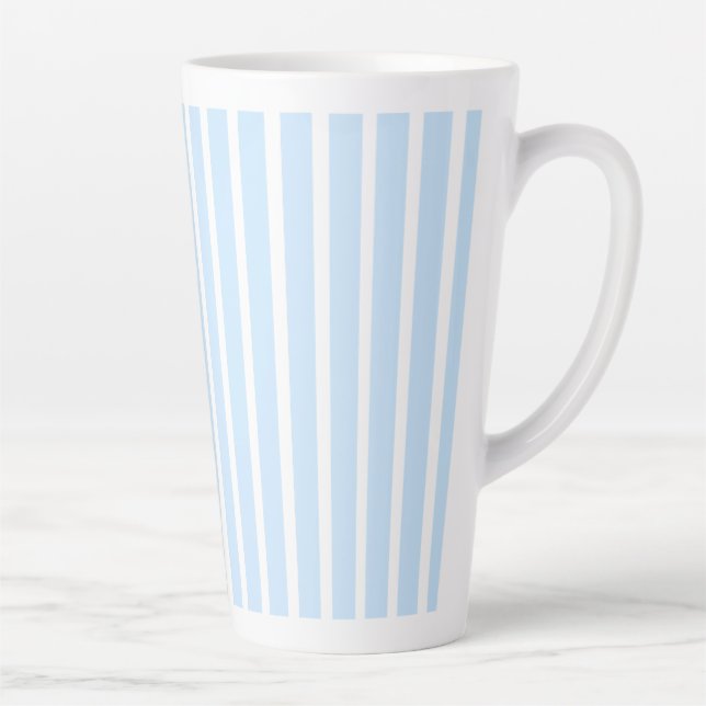 Thin Light Blue Stripes Latte Mug (Right)