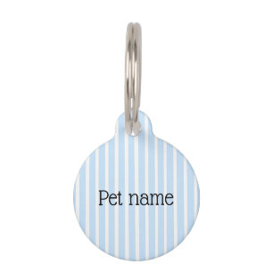 Thin Light Blue Stripes Pet Tag