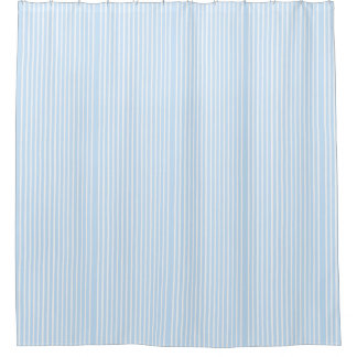 Thin Light Blue Stripes Shower Curtain