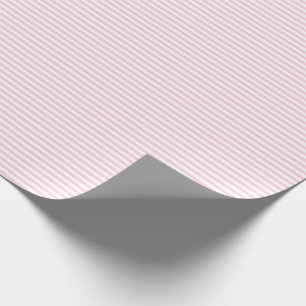 Thin Light Pink and White Stripes Wrapping Paper