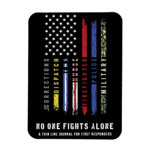 "Thin Line Flag First Responders" Flexible Magnet