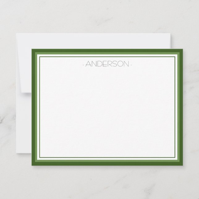 Thin Line font Green Border Classic Card (Front)