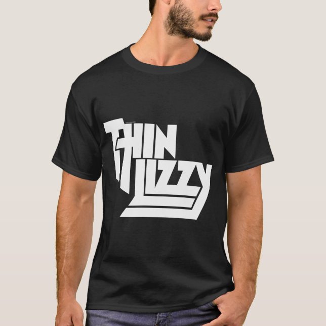 Thin Lizzy Â€“ White Stacked Logo T-Shirt (Front)