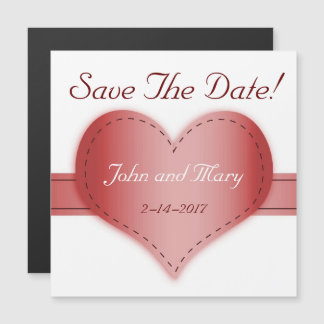 Thin Magnetic Card - Save The Date Heart