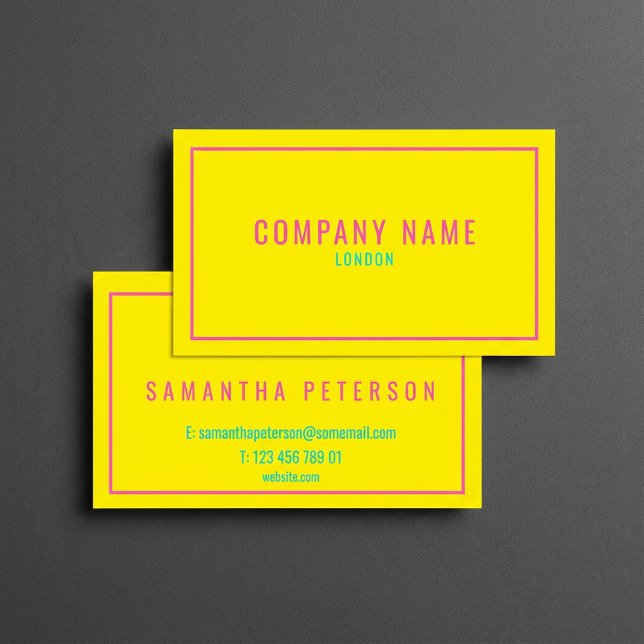 Thin neon pink and yellow business card (Thin neon pink and yellow business card.)