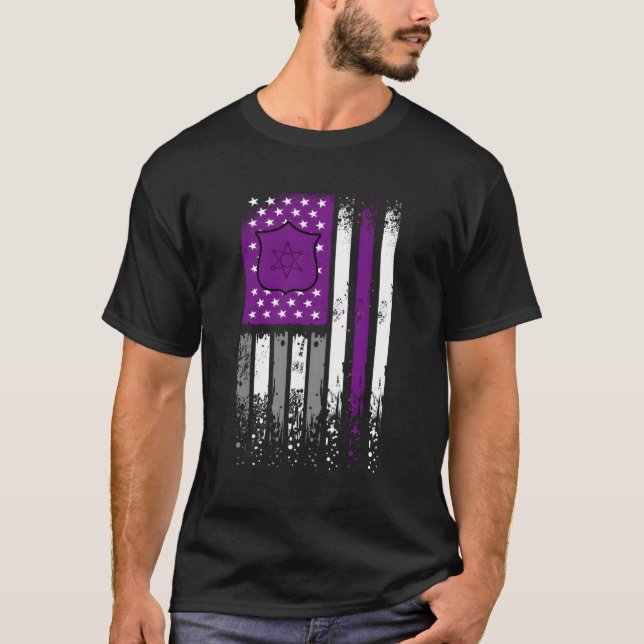 Thin Purple Line Security Officer Security Guard A T-Shirt (Front)