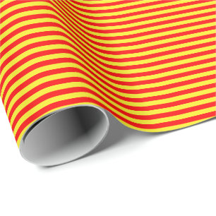 Thin Red and Yellow Stripes Wrapping Paper