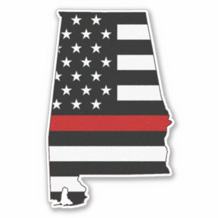 Thin Red Line Alabama Flag