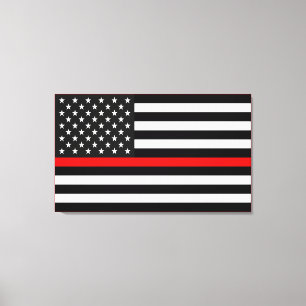 Thin Red Line American Flag Canvas Print