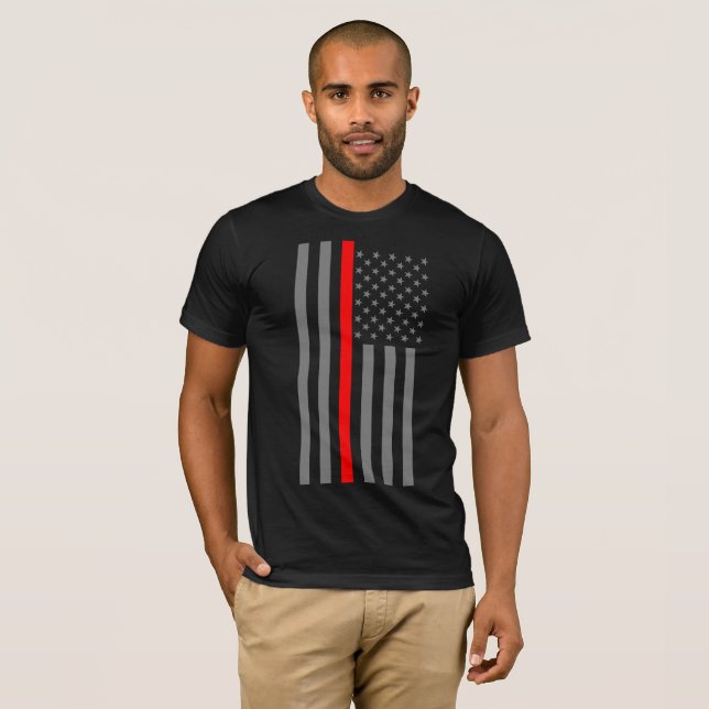 Thin Red Line American Flag graphic for a T-Shirt (Front Full)
