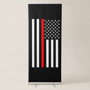 Thin Red Line American Flag graphic on a Retractable Banner