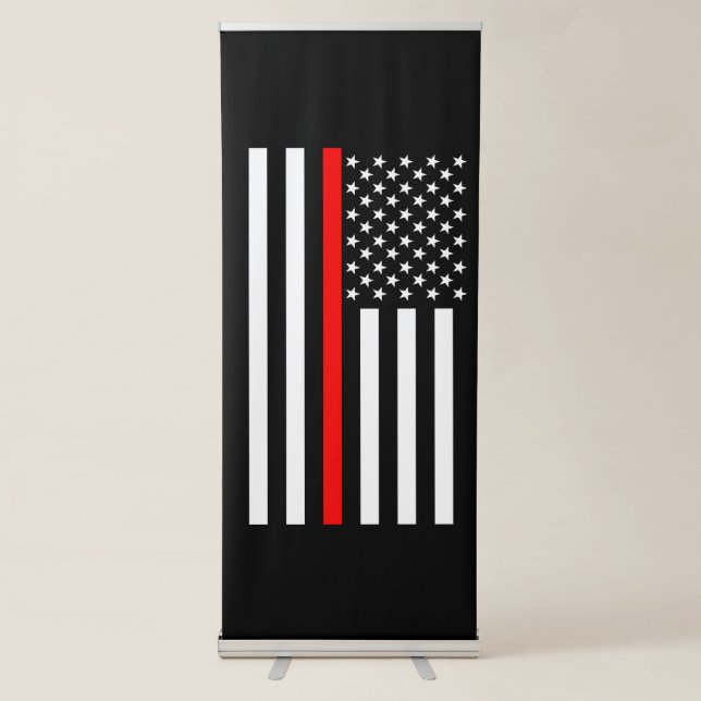 Thin Red Line American Flag graphic on a Retractable Banner (Front)