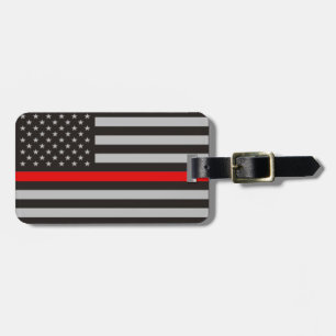 THIN RED LINE AMERICAN FLAG LUGGAGE TAG