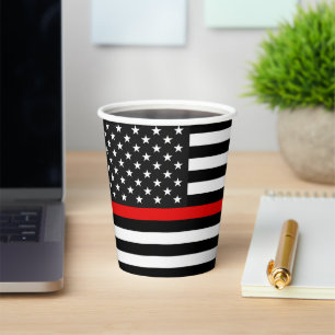 Thin Red Line American Flag Paper Cups