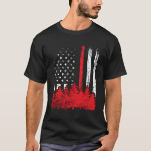 Thin Red Line American Flag Wildland Firefighter T-Shirt