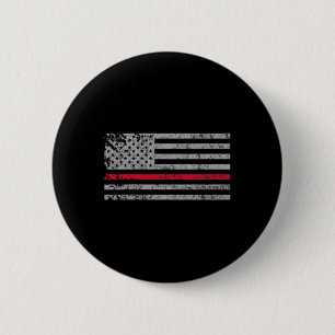 Thin Red Line American Usa Flag Fireman Support Fi 6 Cm Round Badge