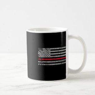 Thin Red Line American Usa Flag Fireman Support Fi Coffee Mug