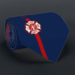Thin Red Line Fire Rescue Custom Initials Navy Tie<br><div class="desc">A strong yet elegant thin red line firefighter serviceman tie. This tie has a red stripe running down the centre and a spot for your first and last name initials. underneath the initials sits the. Maltese cross. Behind the thin red line is a classic solid navy the classic traditional colour...</div>