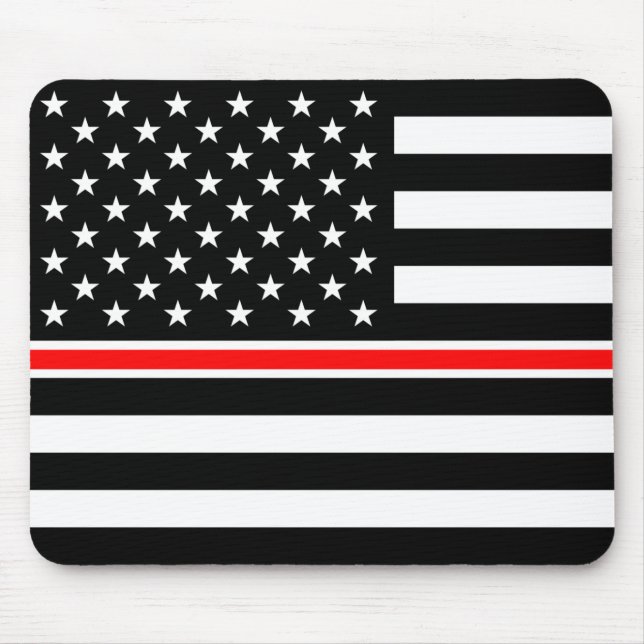 Thin Red Line Firefighter American Flag Mouse Mat (Front)