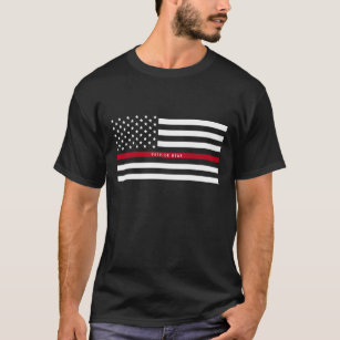 Thin Red Line Firefighter Flag Add Name T-Shirt