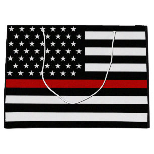 Thin Red Line Firefighter Flag Large Gift Bag