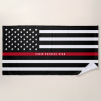 Thin Red Line Firefighter Flag Monogram