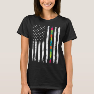 Thin Red Line Firefighter Support Autism Awareness T-Shirt