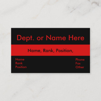 Thin Red Line-Firemen-Rescue Business Card