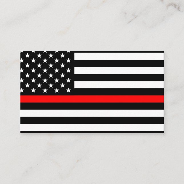 Thin Red Line Flag Business Card (Front)
