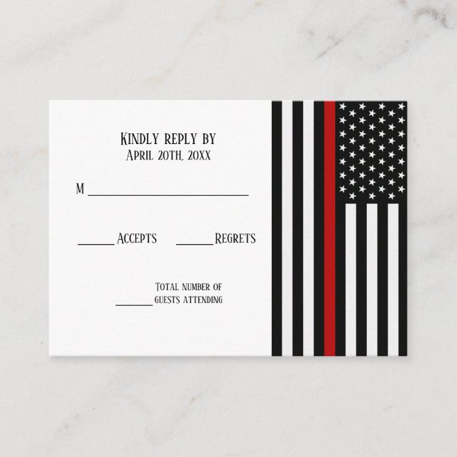 Thin Red Line Flag Enclosure Card (Front)