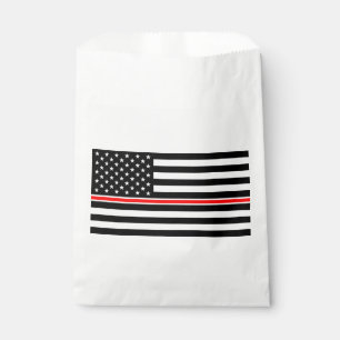 Thin Red Line Flag: Firefighter Hero Memorial Favour Bags