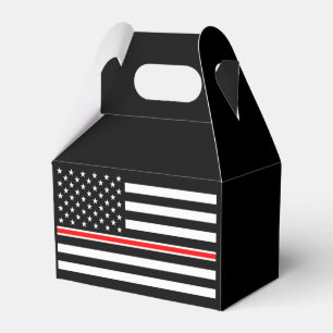 Thin Red Line Flag: Firefighter Hero Memorial Favour Box