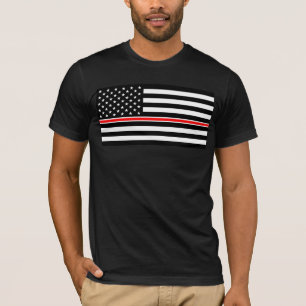 Thin Red Line Flag: Firefighter Hero Memorial T-Shirt