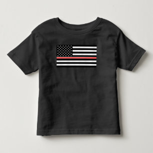 Thin Red Line Flag: Firefighter Hero Memorial Toddler T-Shirt