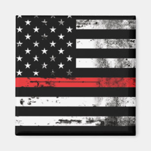 Thin Red Line Flag Firefighter Magnet