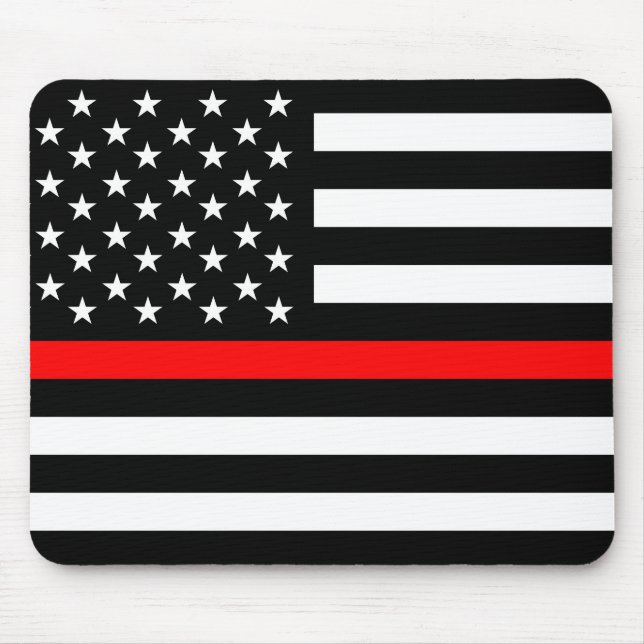 thin red line flag fireman firefighter usa united mouse mat (Front)